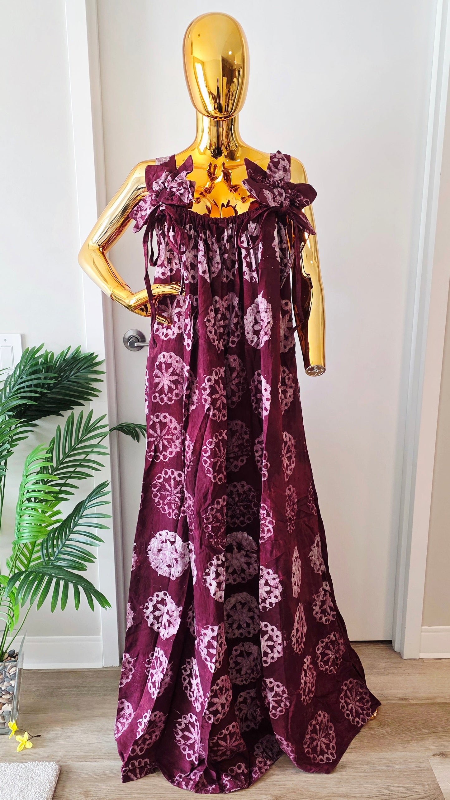 Adire Crepe Maxi Dress