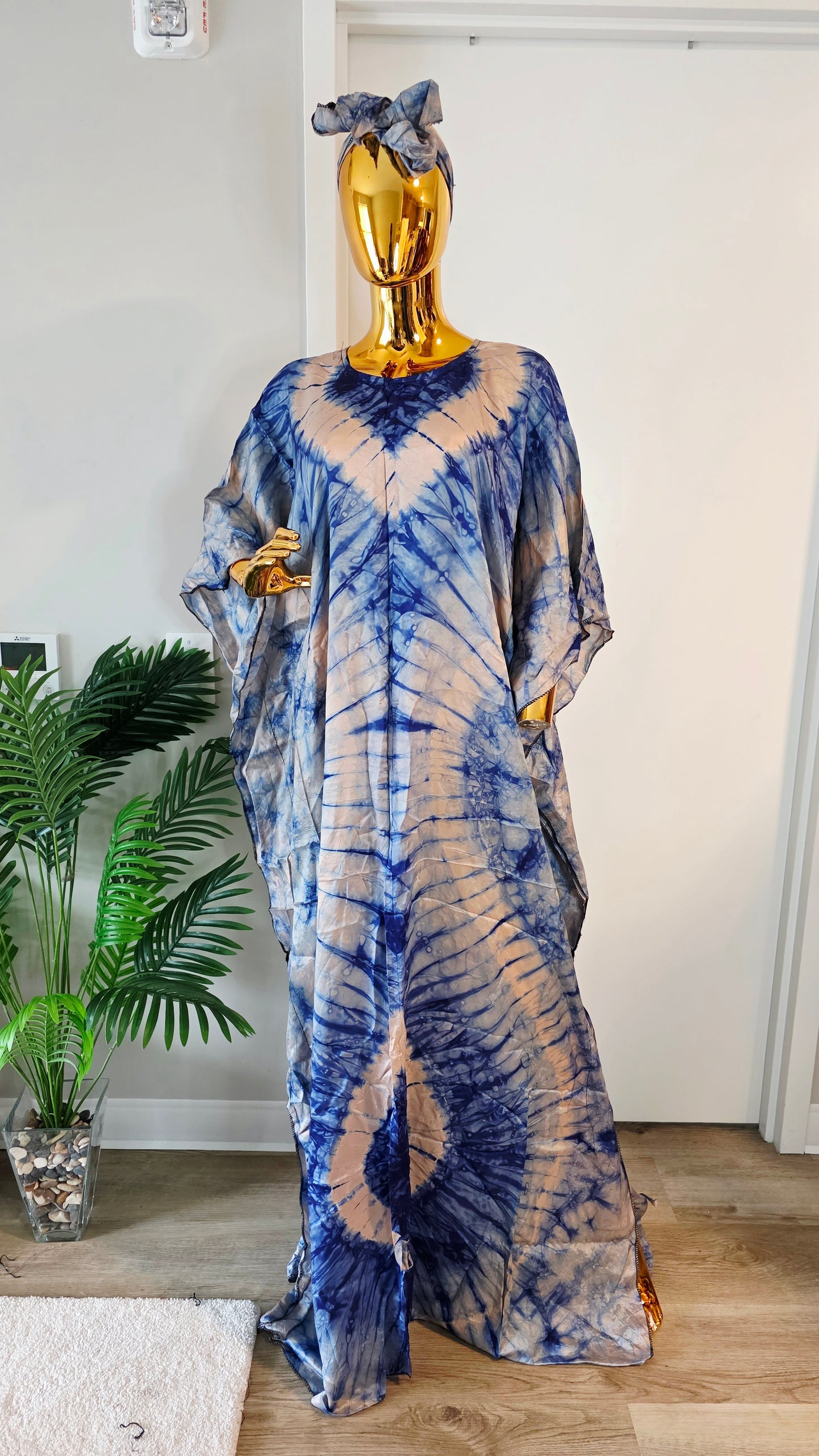 Adire Silk Kaftan