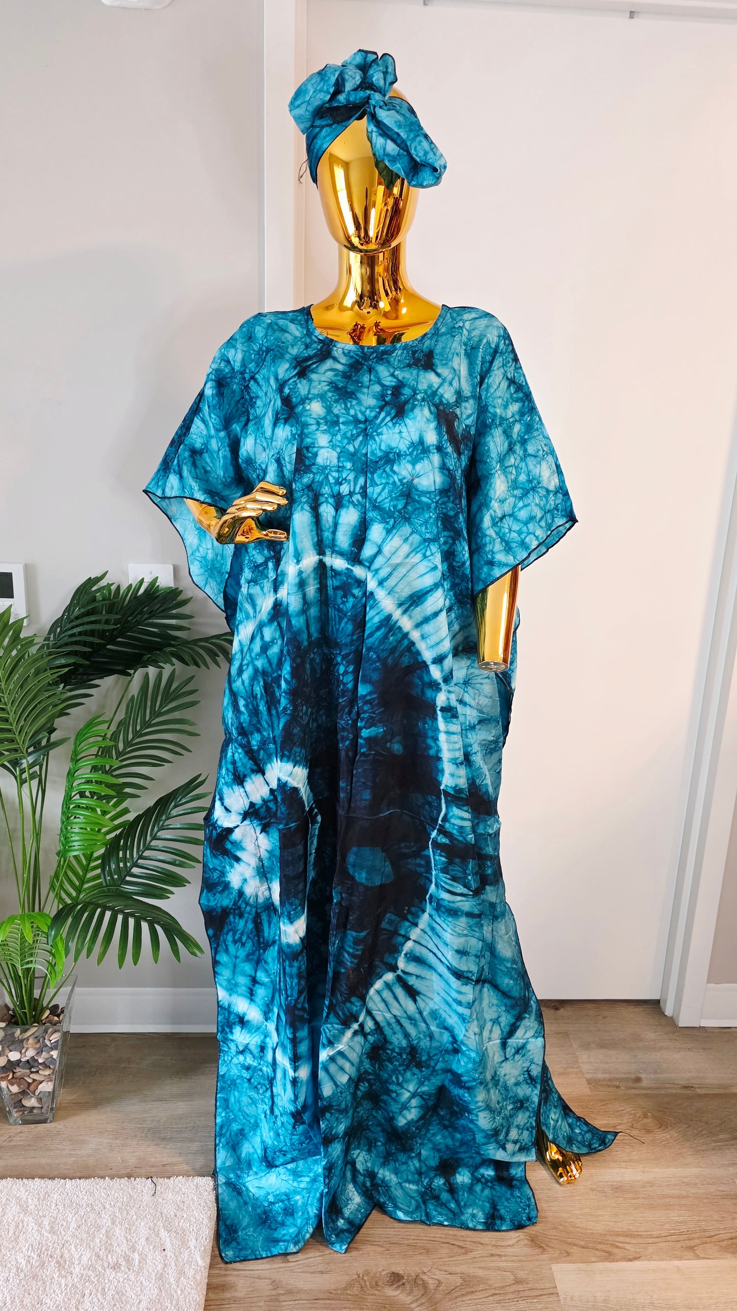 Adire Silk Kaftan