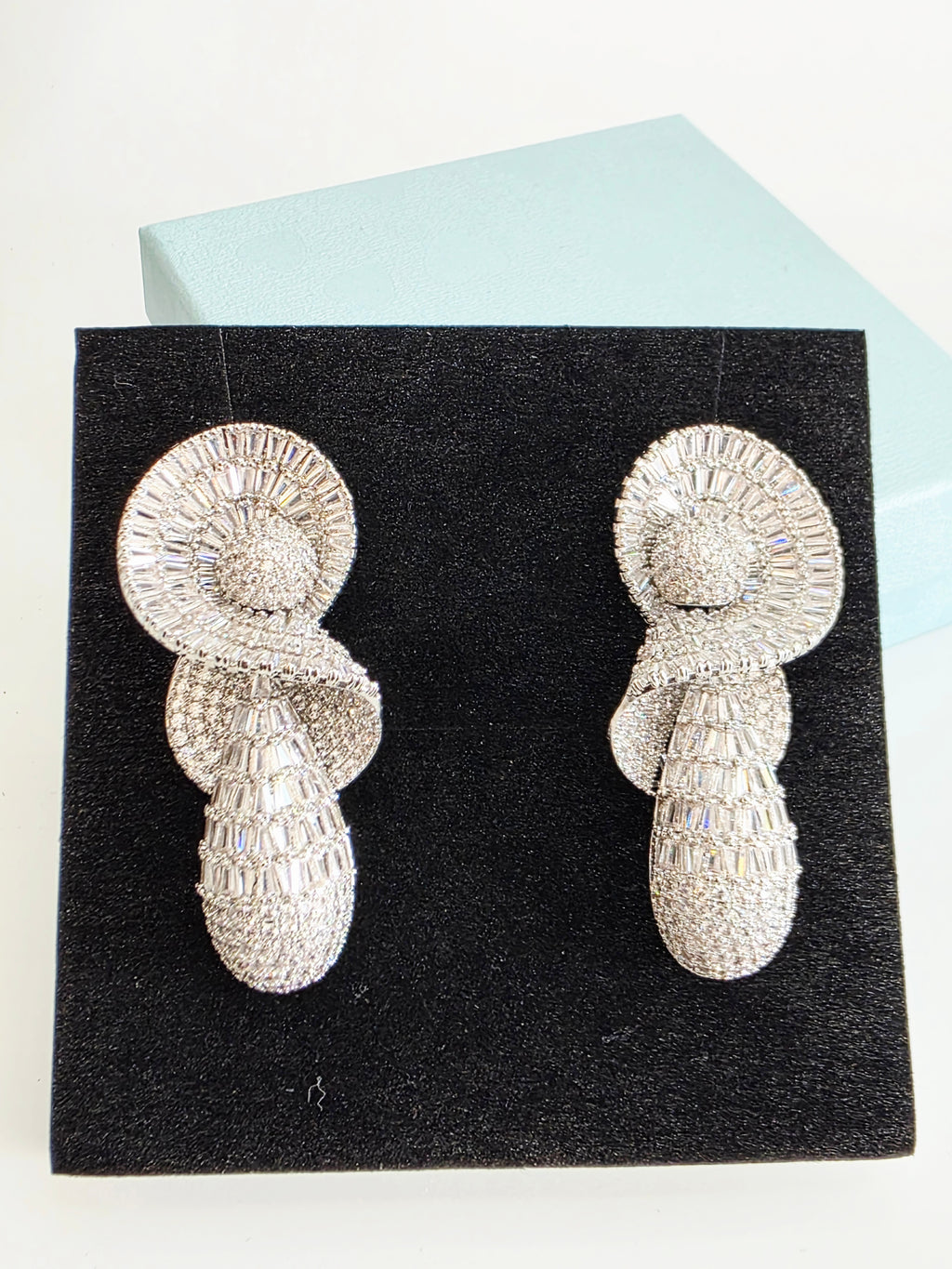 Spiral Cascade Baguette Luxury CZ Drop Earrings