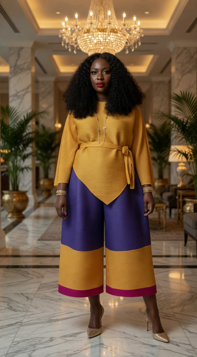 Bouncy Maxi Miyaki 2pieces Set - Plus Size (Size 14 and above)