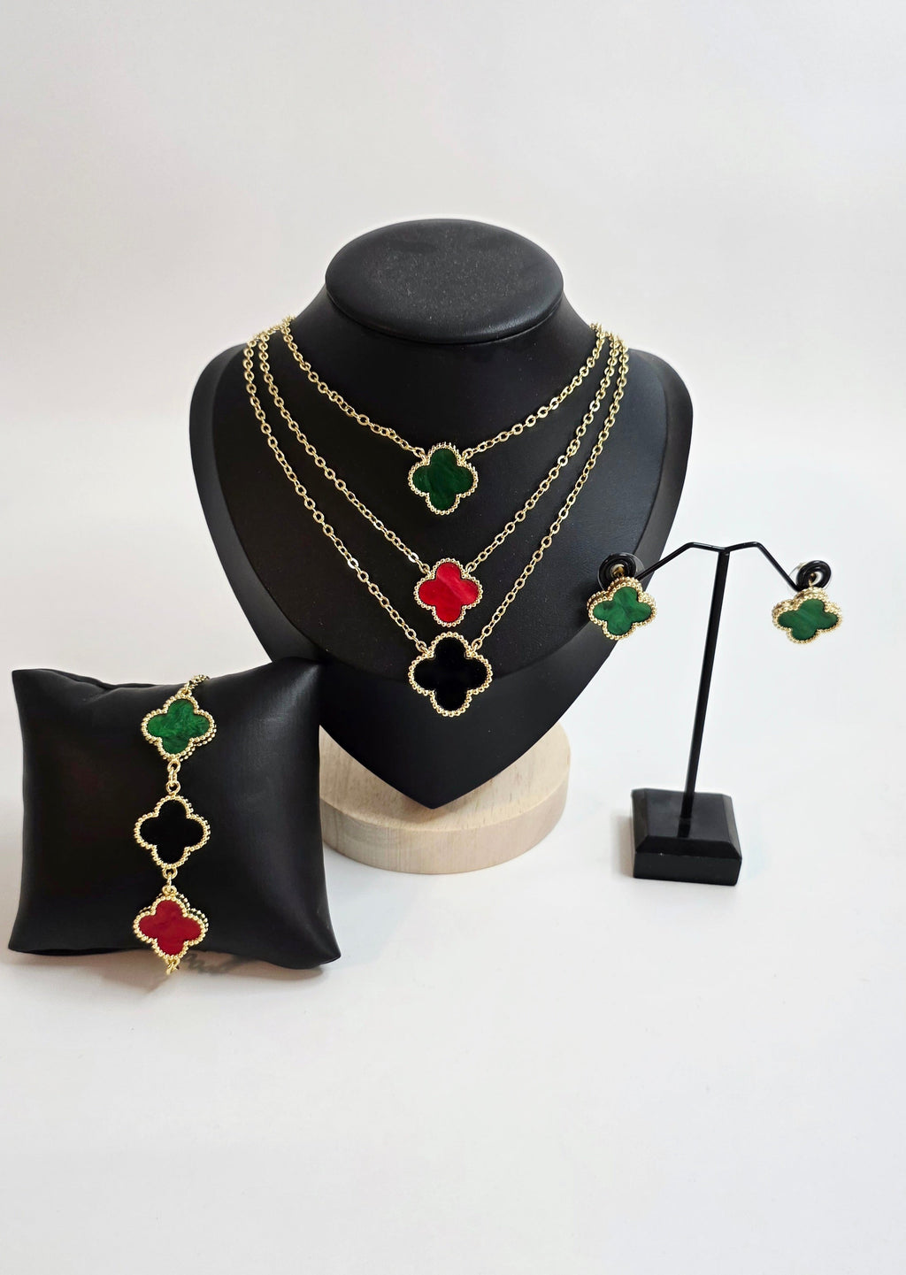 Triple-Layer Clover Jewelry Set
