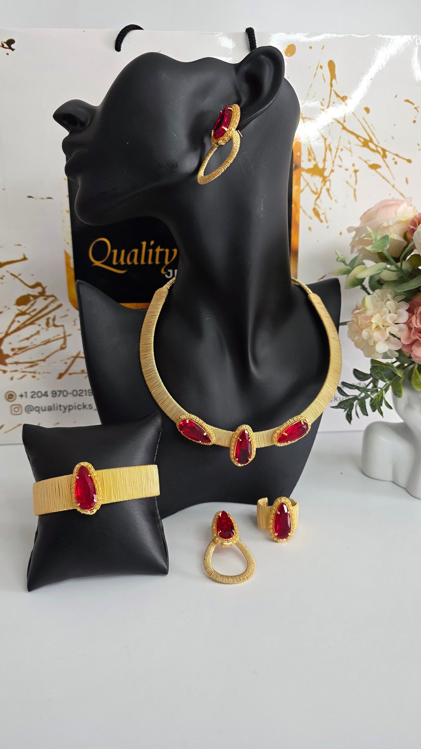 18karat Italian Gold 4pcs Jewelry Set