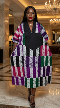 Multicolour Ankara Midi Dress Perfect for Size L and XL (12-16)